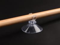 Suction cup with small clip for attaching thin moss branches, filter tubes and pipes