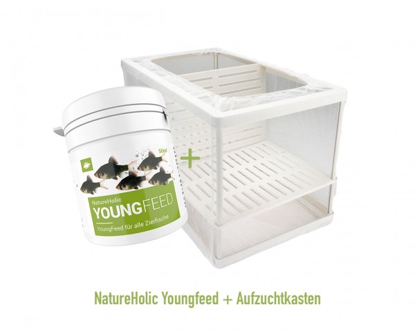 Rearing set for Guppy's & Co. - Rearing box + Youngfeed 50ml